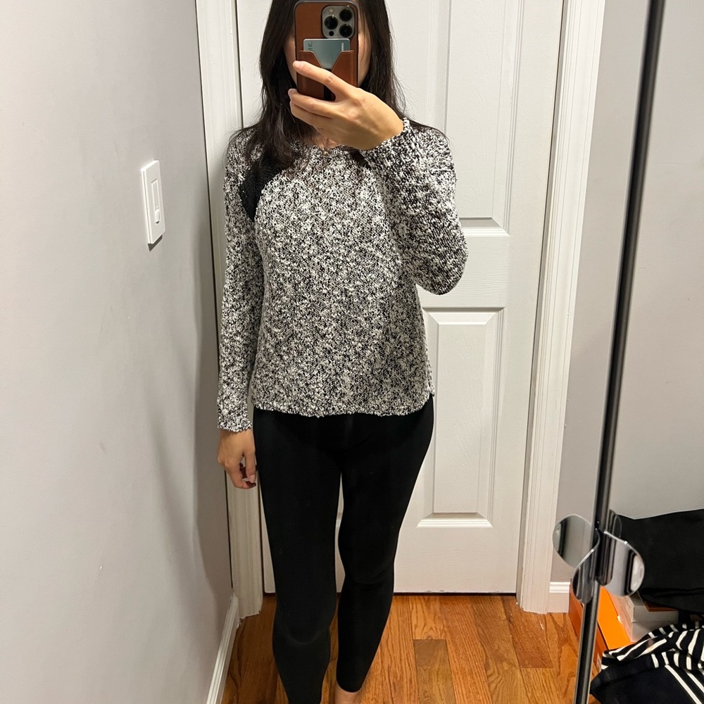 The Kooples sweater - sliver, black and white sweater